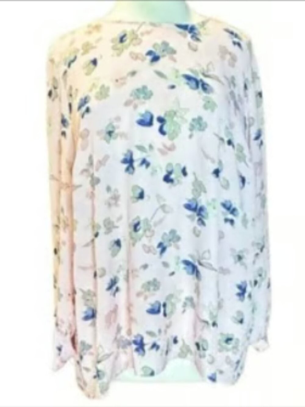 Vince Camuto Lightweight Long Sleeve Floral Blouse Flowy Colorful Summer Top SM